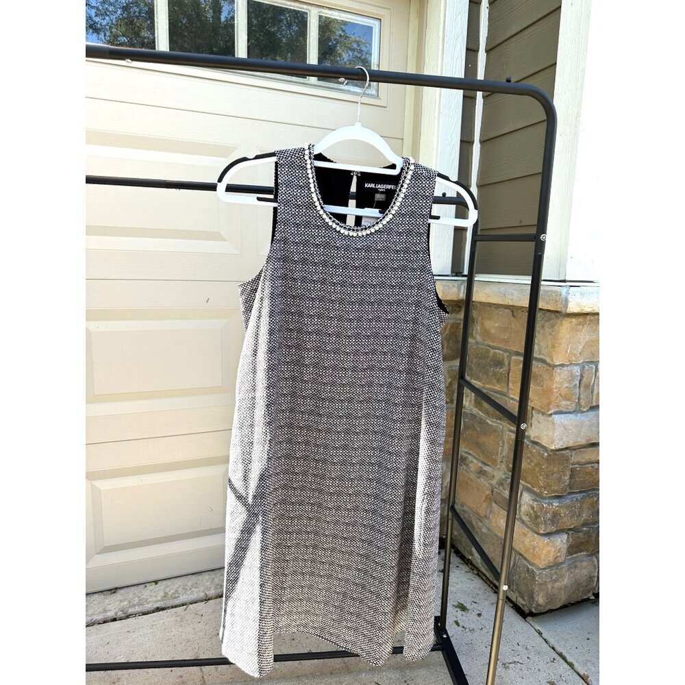 Karl Lagerfeld Black & White Sleeveless Dress Size 10